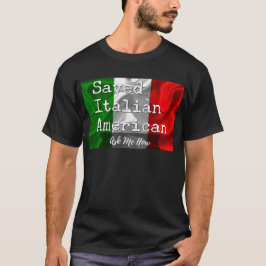 Geretteter, italienischer Amerikaner in Schwarzem T-Shirt