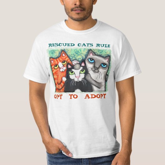 Geretteter/Schutz-Katze T-Shirt (Vorderseite)