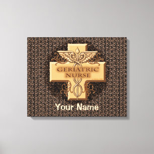 Geriatric Nurse Caduceus Canvas Print Leinwanddruck