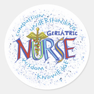 Geriatric Nurse Motto Runder Aufkleber