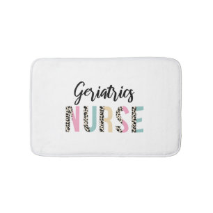 Geriatrics Nurse Cute Leopard Design - Funny Gift Badematte