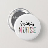 Geriatrics Nurse Cute Leopard Design - Funny Gift Button (Vorne & Hinten)