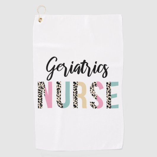 Geriatrics Nurse Cute Leopard Design - Funny Gift Golfhandtuch (Vorderseite)