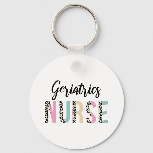 Geriatrics Nurse Cute Leopard Design - Funny Gift Schlüsselanhänger (Vorderseite)