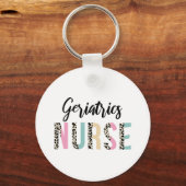 Geriatrics Nurse Cute Leopard Design - Funny Gift Schlüsselanhänger (Vorderseite)