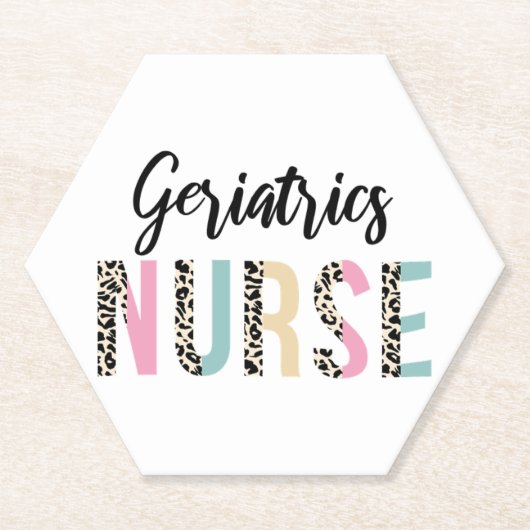 Geriatrics Nurse Cute Leopard Design - Funny Gift Untersetzer (Vorderseite)