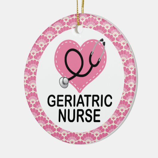 Geriatrische Krankenschwester-Geschenk-Verzierung Keramikornament (Links)