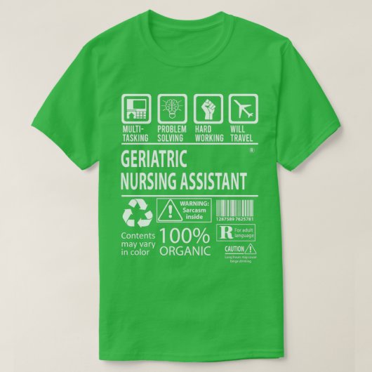 Geriatrische Pflegeassistentin MultiTasking zertif T-Shirt (Design vorne)