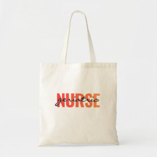Geriatrische Pflegekraft Moderne Typografie Tragetasche