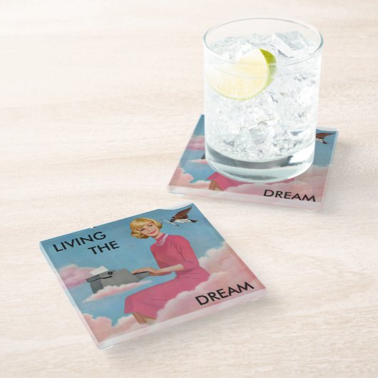 Gericht, das über Retro Untersetzer berichtet (Schrägansicht)