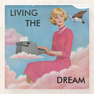 Gericht, das über Retro Untersetzer berichtet