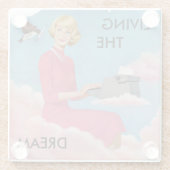 Gericht, das über Retro Untersetzer berichtet (Rückseite)