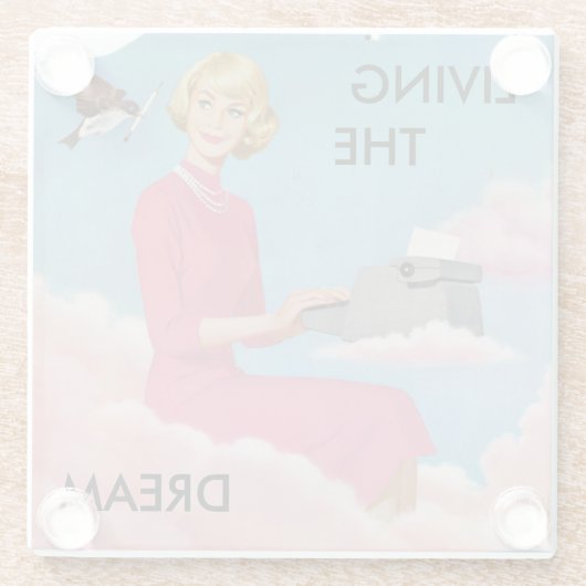 Gericht, das über Retro Untersetzer berichtet (Rückseite)