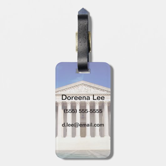 Gericht-Gebäude US, Washington DC, USA Gepäckanhänger (Rückseite vertikal)