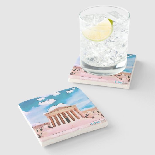 Gericht-Stein-Untersetzer US Steinuntersetzer (Seitenansicht)