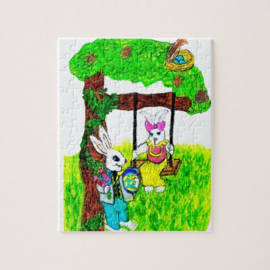 GERICHTETES EASTER-BUNNY-Rätsel Puzzle (Vertikal)