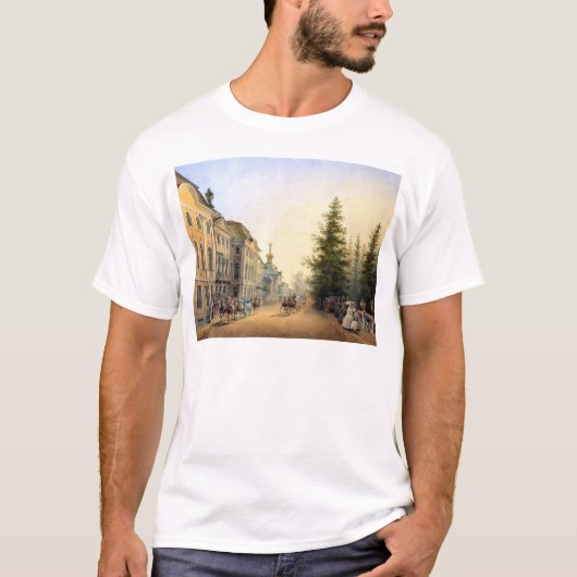 Gerichts-Abfahrt am Eingang von großem T-Shirt (Vorderseite)