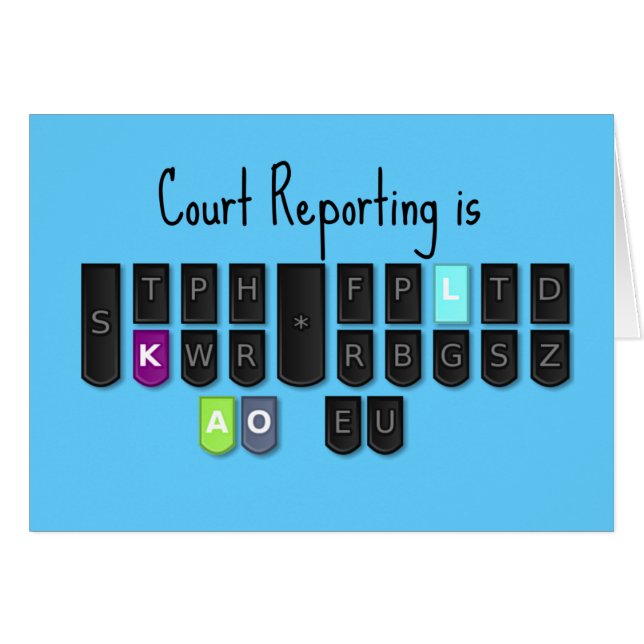 Gerichts-Bericht ist coole Steno Tastatur-Karte (Vorderseite (Horizontal))
