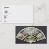 Gerichts-Fan, Franzosen, 18. Jahrhundert Visitenkarte (Vorne/Hinten)