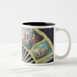 Gerichts-Fan, Franzosen, 18. Jahrhundert Zweifarbige Tasse