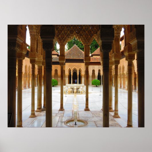 Gerichtshof der Löwen, Alhambra, Spanien - Poster (Vorne)