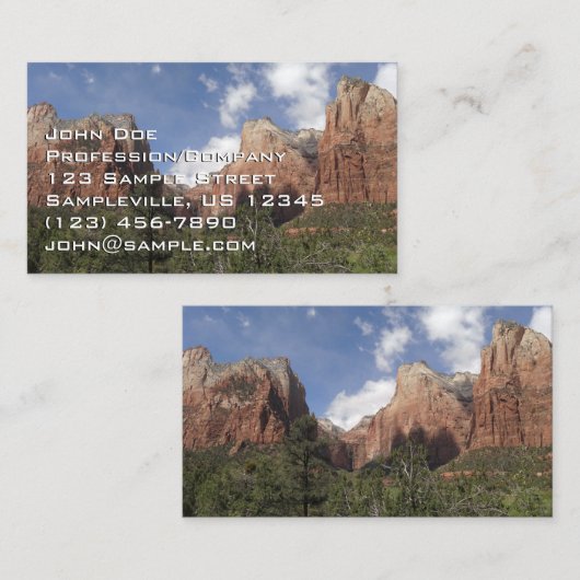 Gerichtshof der Patriarchen II im Zion-Nationalpar Visitenkarte (Vorne/Hinten)
