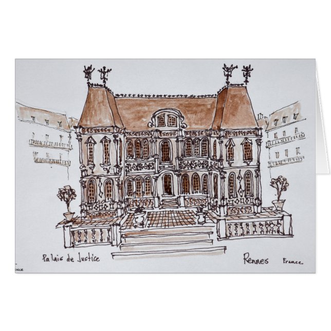 Gerichtshof des Palais de Justice| Rennes, Bretagn (Vorderseite (Horizontal))