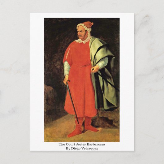 Gerichtshof Jester Barbarossa von Diego Velazquez Postkarte (Vorderseite)