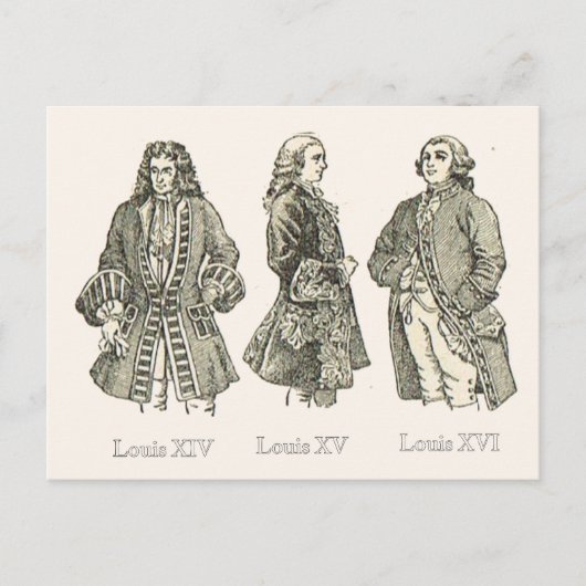 Gerichtskleid, Louis XIV, XV und XVI Postkarte (Vorderseite)