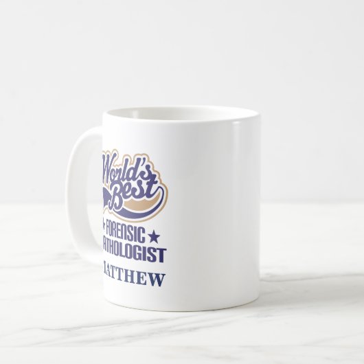Gerichtsmediziner-personalisiertes Tassen-Geschenk Kaffeetasse (Vorderseite Links)