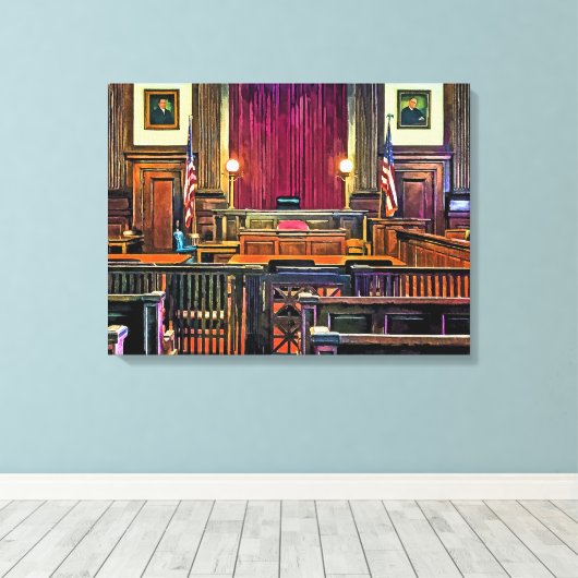 Gerichtssaal Leinwanddruck (Insitu (Holzboden))