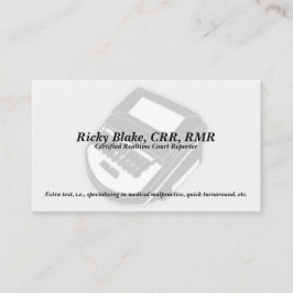 Gerichtsschreiber schwarze Steno Visitenkarte