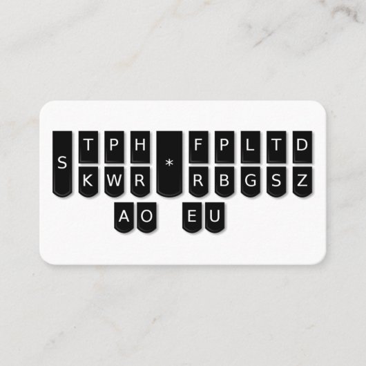 Gerichtsschreiber schwarze Steno Visitenkarte (Vorderseite)