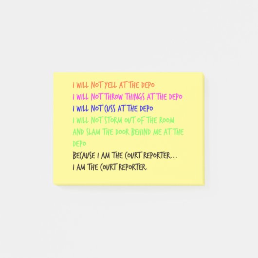 Gerichtsschreiber-Temperament-Wutanfall-klebrige Post-it Klebezettel (Vorderseite)