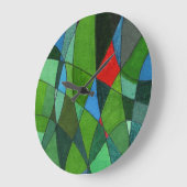 Gering gekrümmte Zellen in coolen Grüntönen mit ro Große Wanduhr (Winkel)