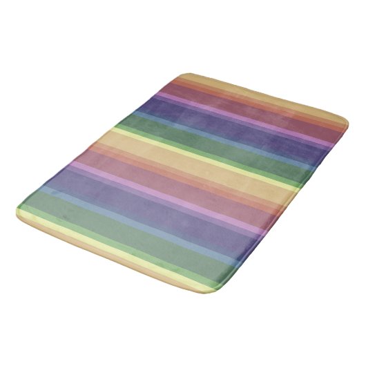 Geringe Regenbogenstreifen Badematte (Schrägansicht)