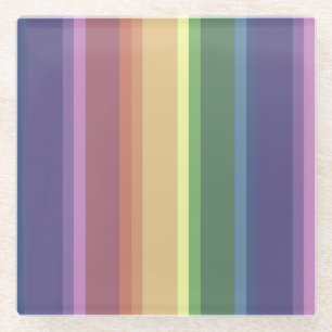Geringe Regenbogenstreifen Glasuntersetzer