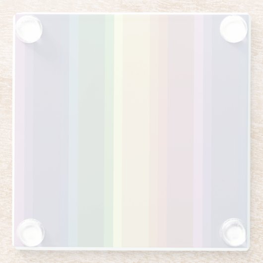 Geringe Regenbogenstreifen Glasuntersetzer (Rückseite)