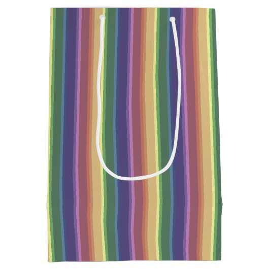Geringe Regenbogenstreifen Mittlere Geschenktüte (Rückseite)