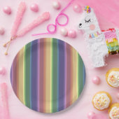 Geringe Regenbogenstreifen Pappteller (Party)