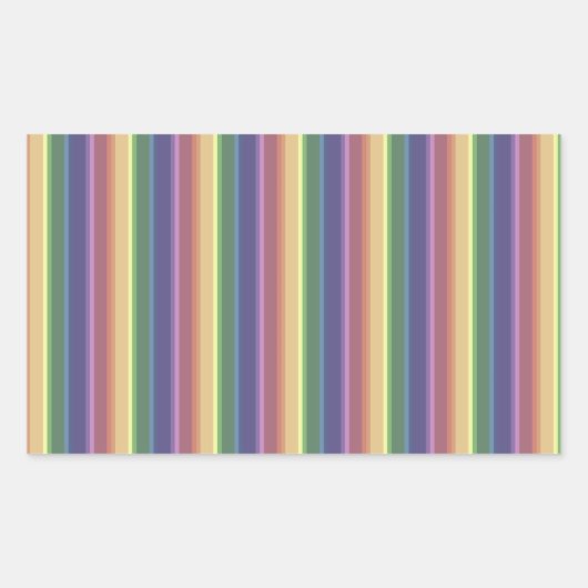 Geringe Regenbogenstreifen Rechteckiger Aufkleber (Vorderseite)
