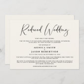 Geringere Hochzeitsgast-Liste Elegante Creme Ankündigung (Vorne/Hinten)