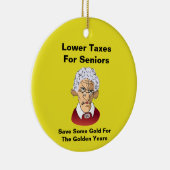 Geringere Steuern für Senioren Keramik Ornament (Rechts)