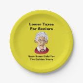Geringere Steuern für Senioren Pappteller (Vorderseite)