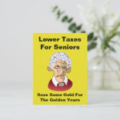 Geringere Steuern für Senioren Postkarte (Stehend Vorderseite)