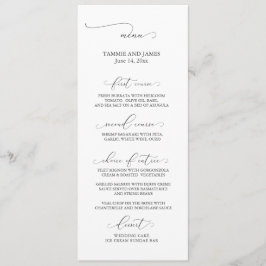 Geringes Elegance Wedding Menu Menükarte