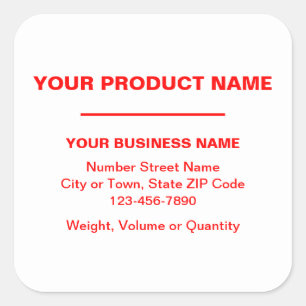 Geringfügige Schlichte Texte zum Produkt auf Weiß Quadratischer Aufkleber