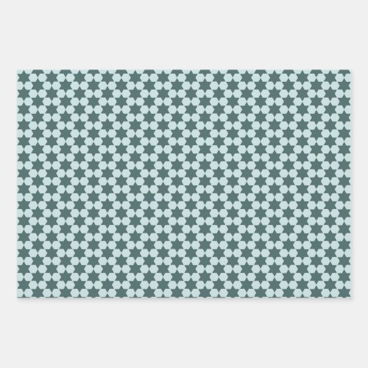 Geringfügige sechseckige Sterne geometrisch Geschenkpapier Set (Vorderseite)