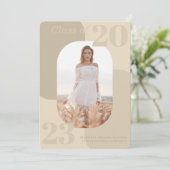 Geringfügiger Abschluss für geometrisches Foto Einladung (Stehend Vorderseite)