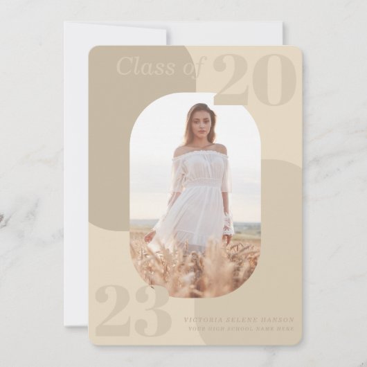 Geringfügiger Abschluss für geometrisches Foto Einladung (Vorderseite)